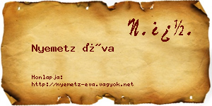 Nyemetz Éva névjegykártya